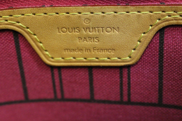 LOUIS VUITTON Monogram Neverfull MM Shoulder Bag w/Pouch Fuchsia