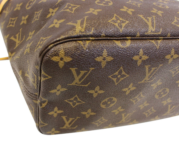 LOUIS VUITTON Monogram Neverfull MM Shoulder Bag w/Pouch Fuchsia