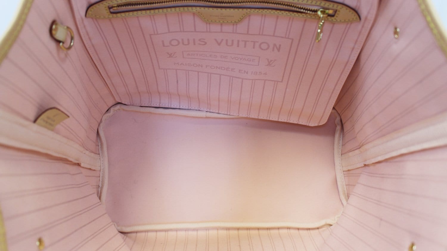Authentic Louis Vuitton Tahitienne Neverfull MM Damier Azur w/ Rose  Ballerine