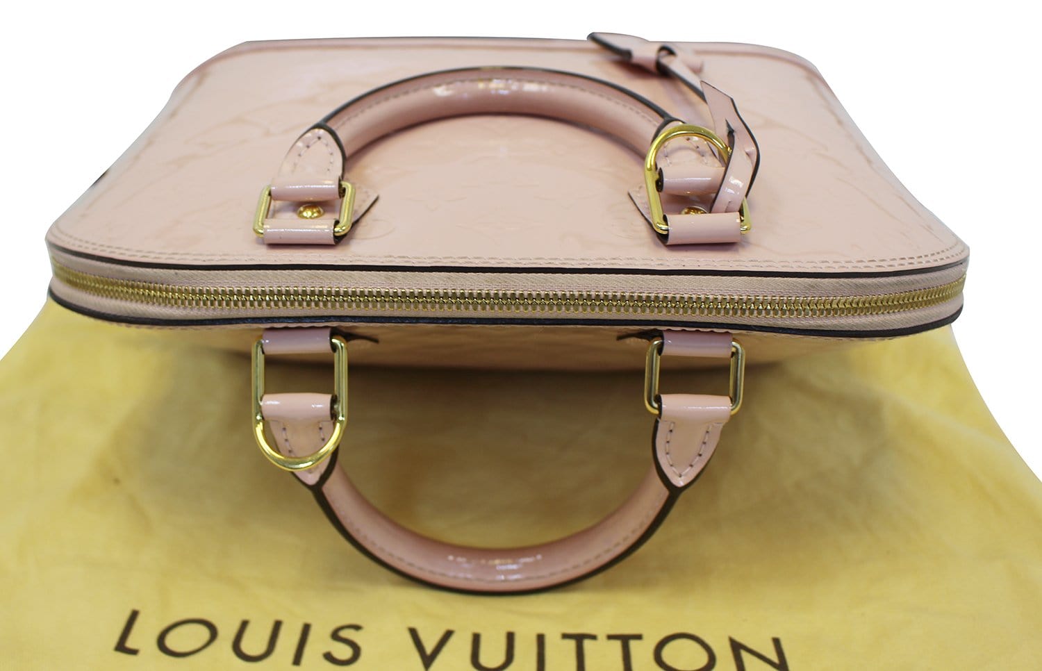 LOUIS VUITTON Monogram Vernis Alma PM Hand Bag Rose Velours M91583