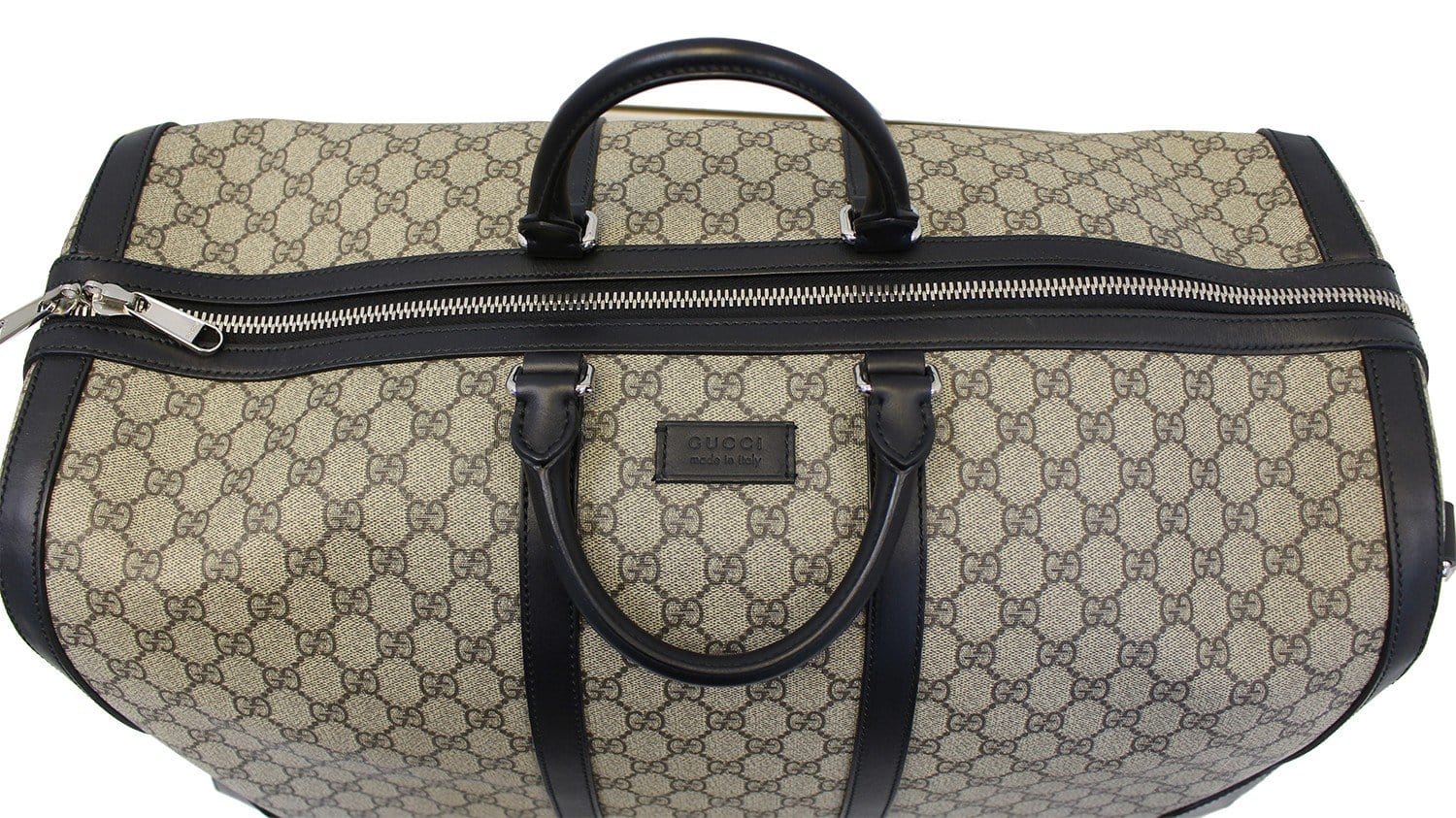 GUCCI GG SUPREME MONOGRAM CANVAS BOSTON WEEKEND DUFFLE BAG 