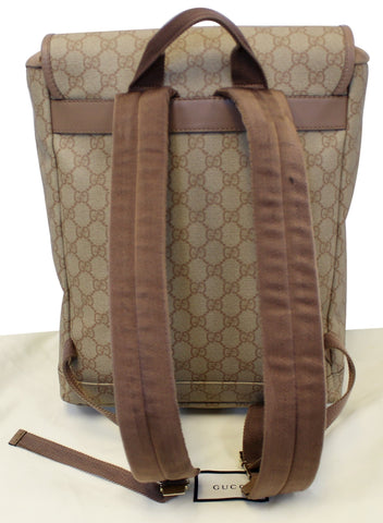 GUCCI GG Monogram Supreme Flap Backpack Bag 246103