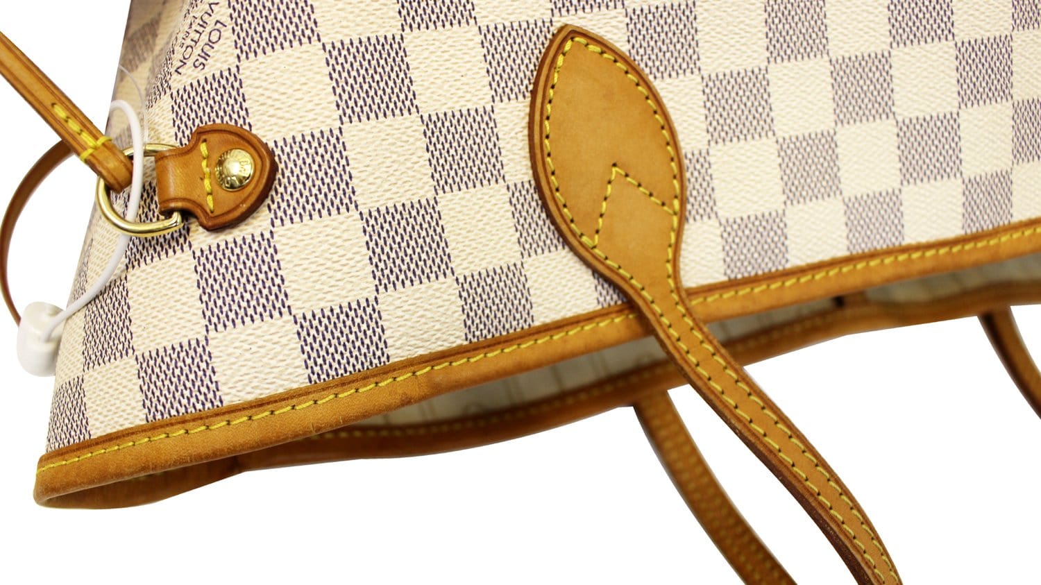 Louis Vuitton Damier Azur Neverfull MM Tote Bag Leather ref.306162