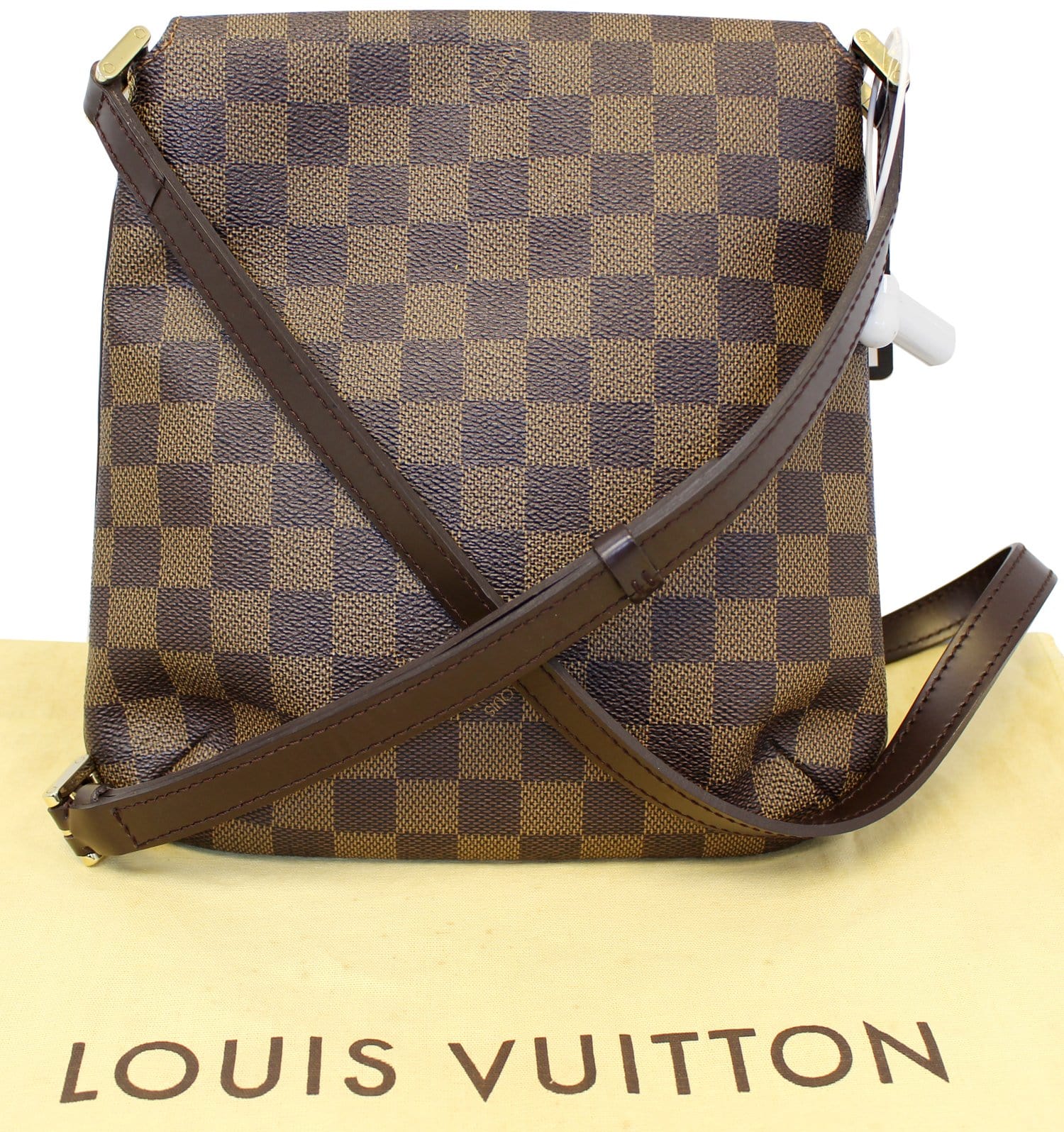 Louis Vuitton 2004 Pre-owned Damier Ebene Musette Salsa Long Crossbody Bag - Brown
