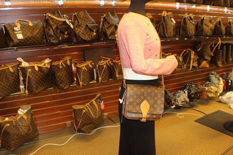 LOUIS VUITTON Monogram Brown Cartouchiere MM Crossbody Bag