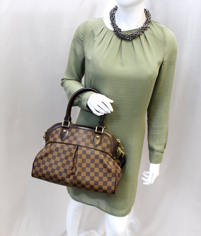 LOUIS VUITTON Damier Ebene Trevi PM Brown Shoulder Bag