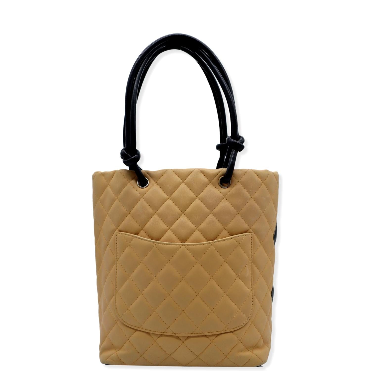 CHANEL Calf Leather Cambon Ligne Brown Quilted Tote Bag Handbag #2499  Rise-on