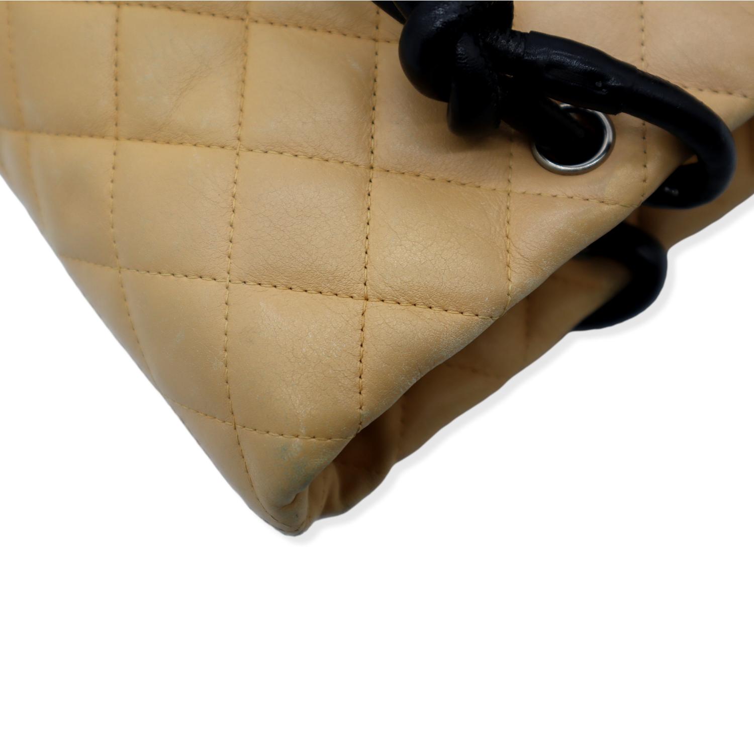 CHANEL Small Ligne Cambon Quilted Bucket Tote Beige and Black, CC