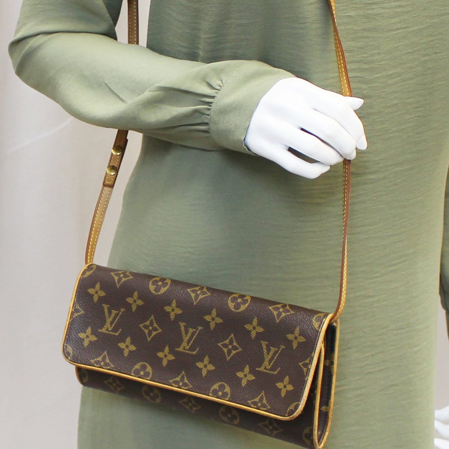 Brown Louis Vuitton Monogram Pochette Twin GM Crossbody Bag