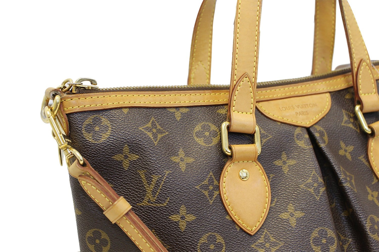 Louis Vuitton Palermo PM Monogram Purse Shoulder Bag Crossbody Tote LV Zip  Brown