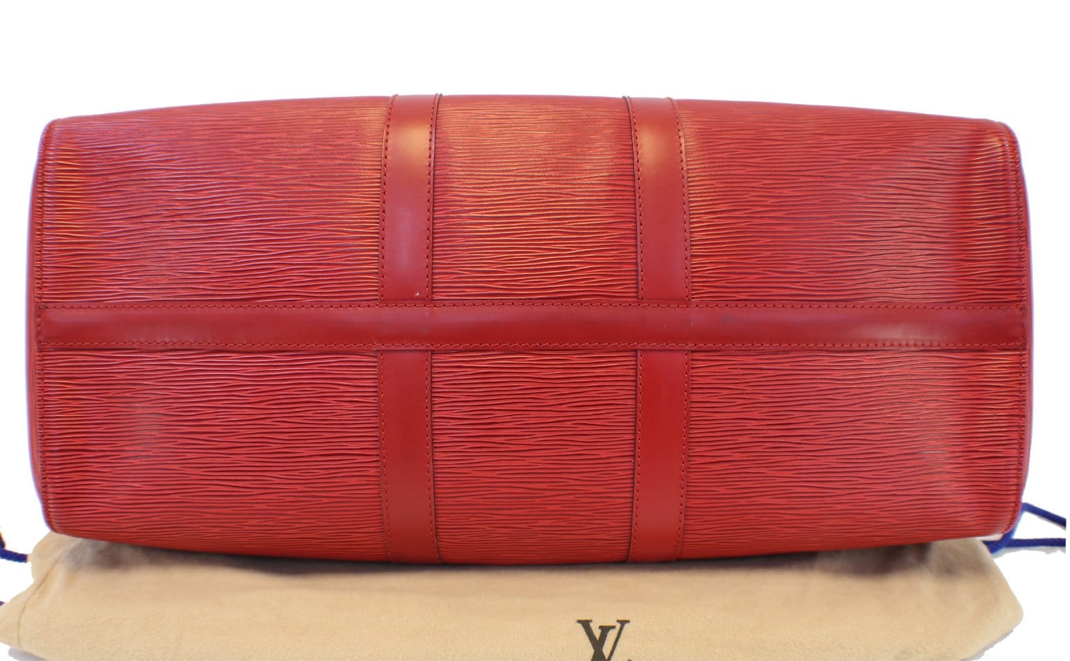 Authentic Louis Vuitton Soufflot Epi Red Leather With 