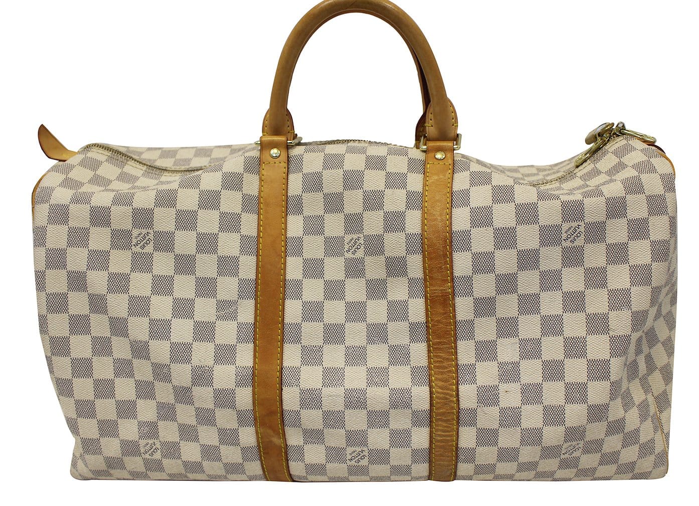 Louis Vuitton Keepall Bandouliere 50 Tahitienne Pink Damier Azur Travel Bag