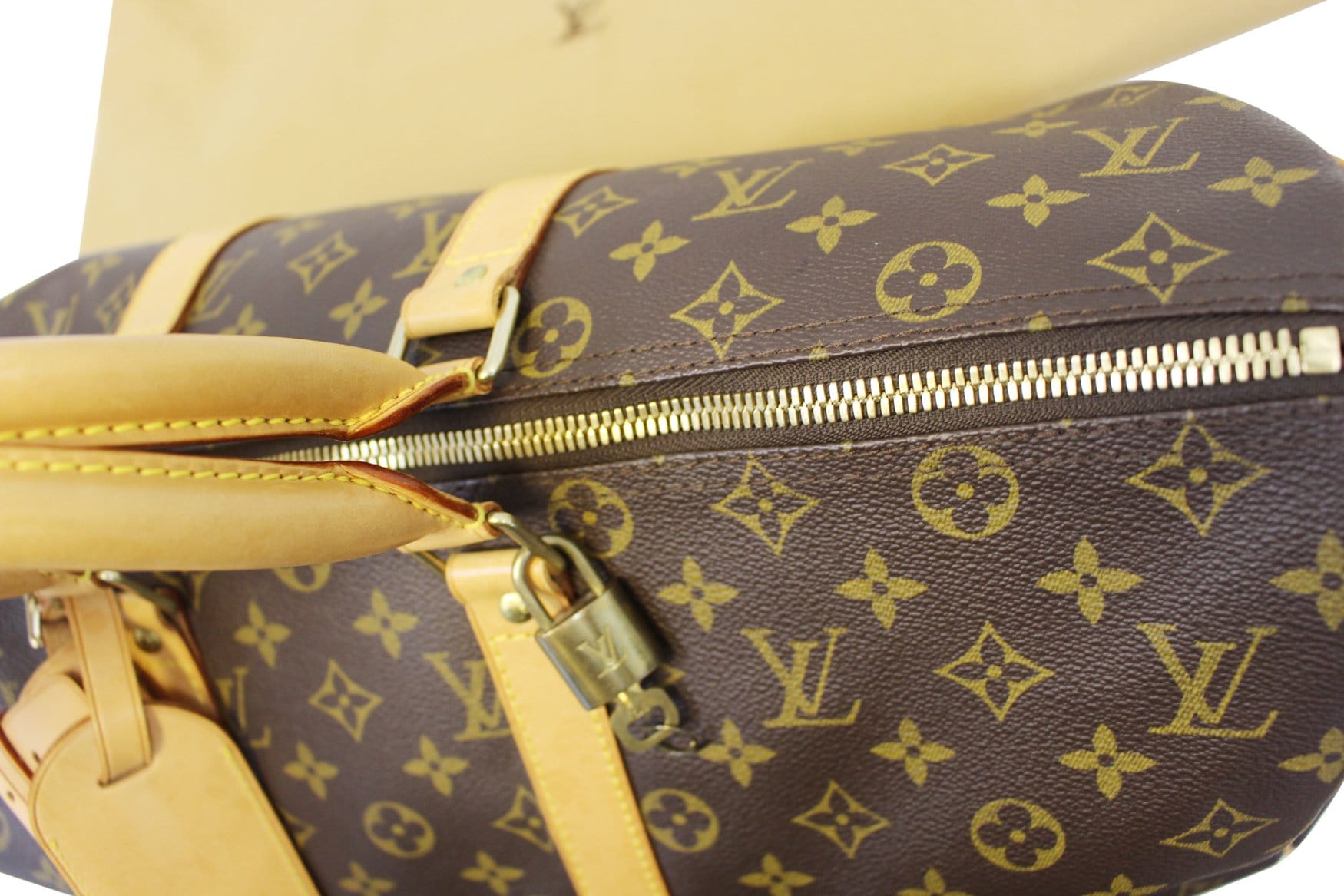 Louis Vuitton Garden Keepall 45 Bandouliere Gold Duffel Travel Bag