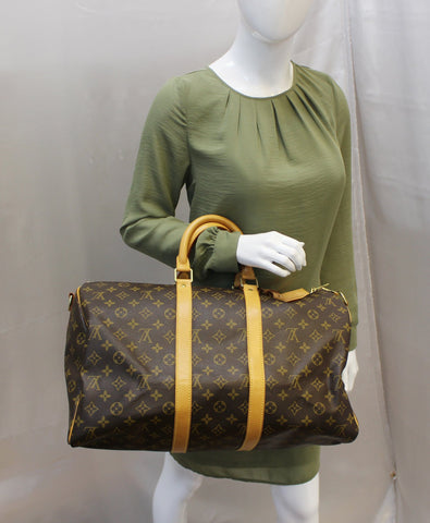 LOUIS VUITTON Monogram Keepall 45 Bandouliere Duffle Travel Bag