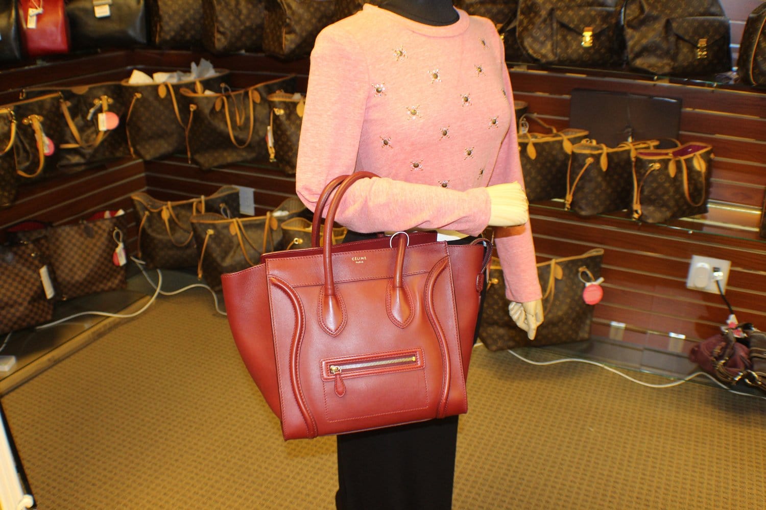 Celine Mini Luggage Leather Tote Bag - Dallas Handbags