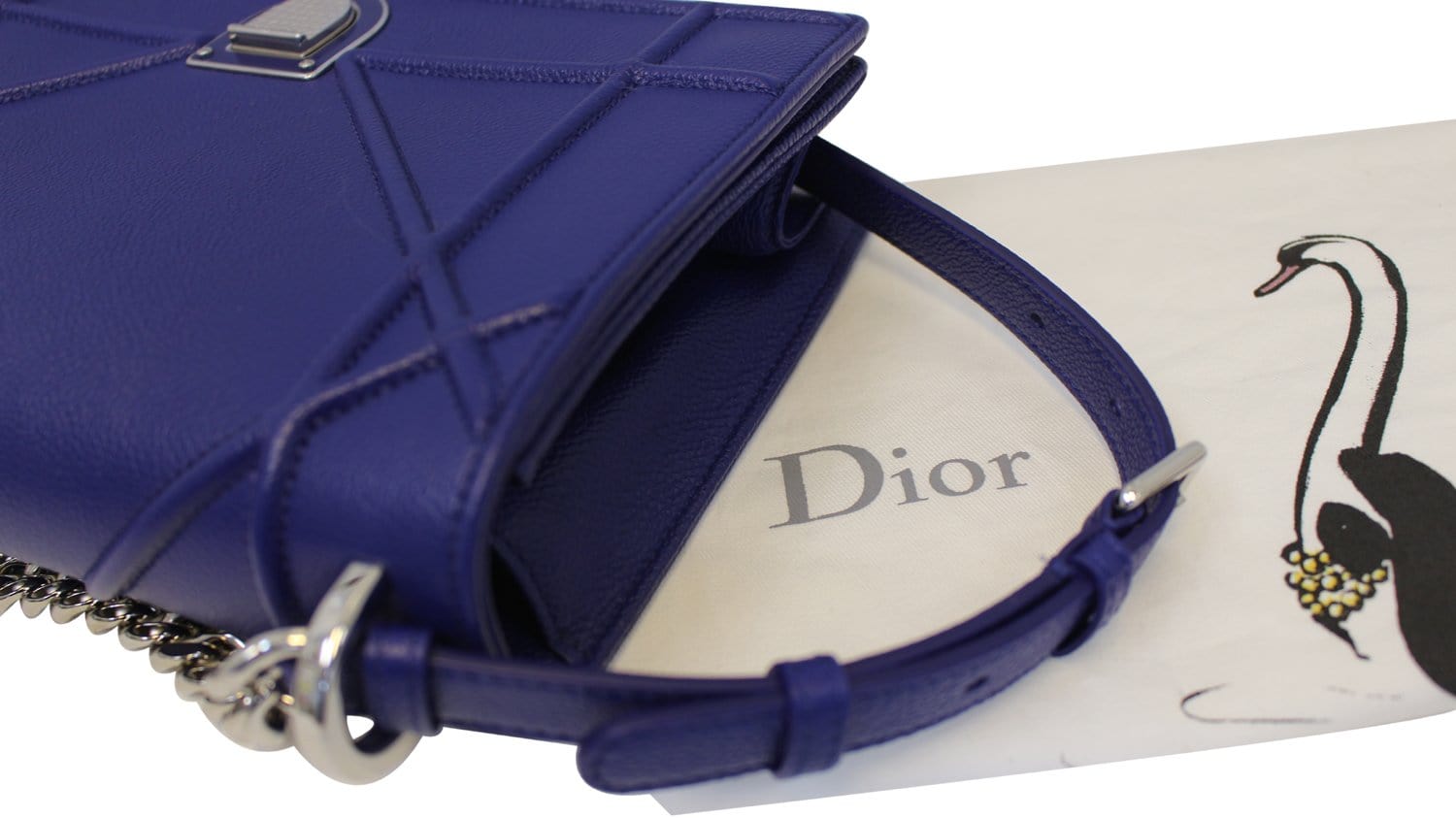 CHRISTIAN DIOR Handbag - Blue Calfskin Leather Diorama Bag