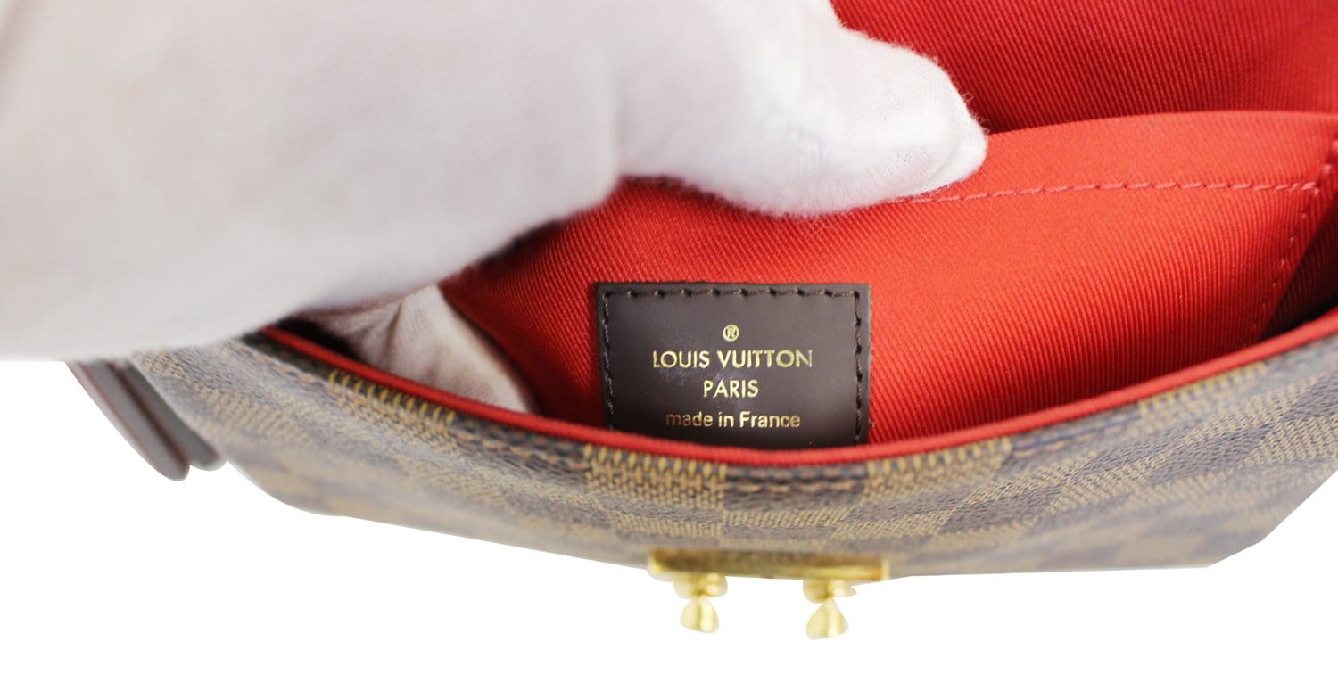 🔥NEW LOUIS VUITTON Croisette Damier Ebene Red Crossbody Bag FULL GIFT  RARE!