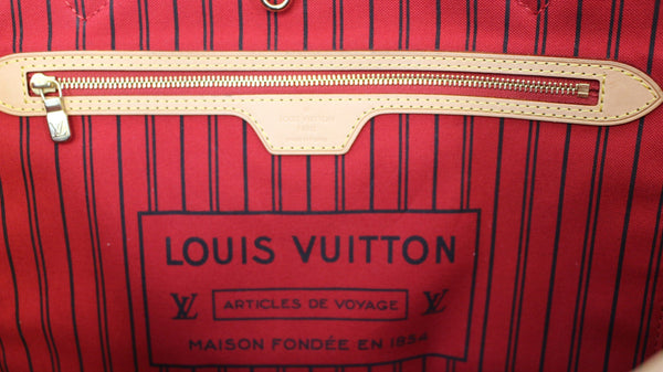 LOUIS VUITTON Monogram Neverfull GM Shoulder Bag Red