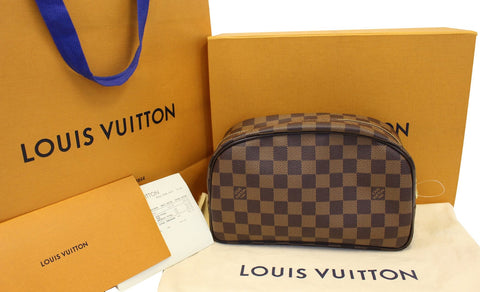 LOUIS VUITTON Damier Ebene Toiletry Cosmetic Pouch