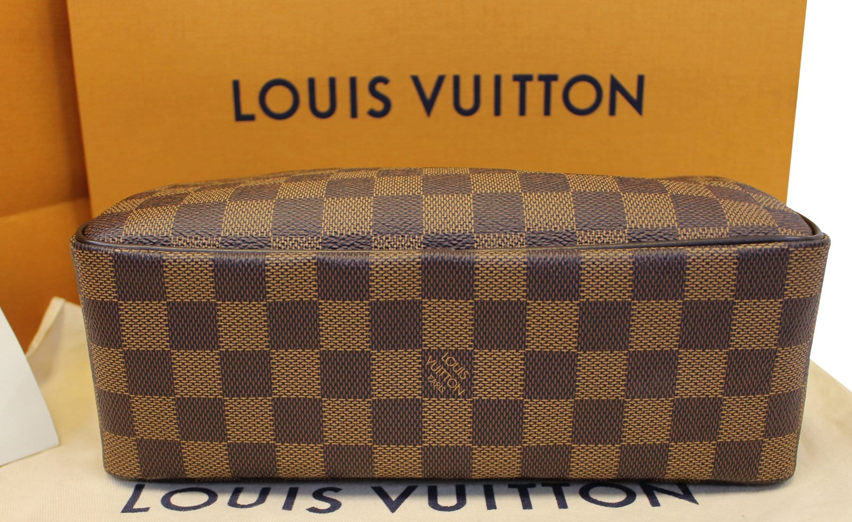 Louis Vuitton Damier Ebene Cosmetic Pouch PM Brown Cloth ref.734667 - Joli  Closet