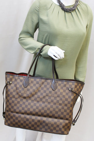 LOUIS VUITTON Damier Ebene Neverfull GM Tote Bag