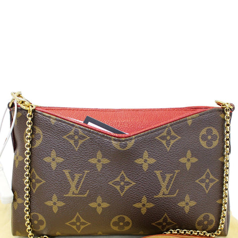 LOUIS VUITTON Monogram Canvas Pallas Clutch Crossbody Bag