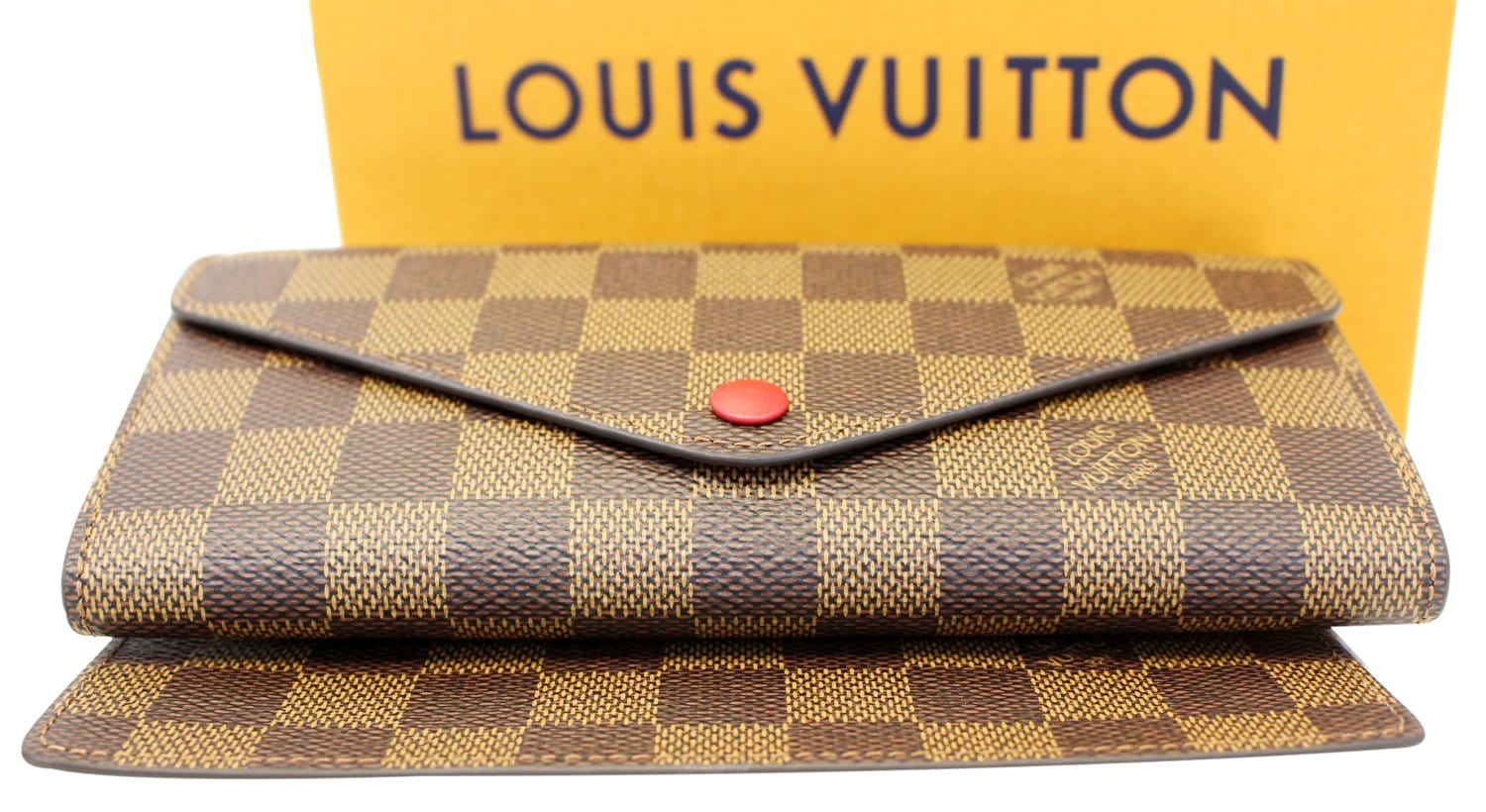 Louis Vuitton Damier Ebene Josephine Red Wallet (Personalized)(Read)
