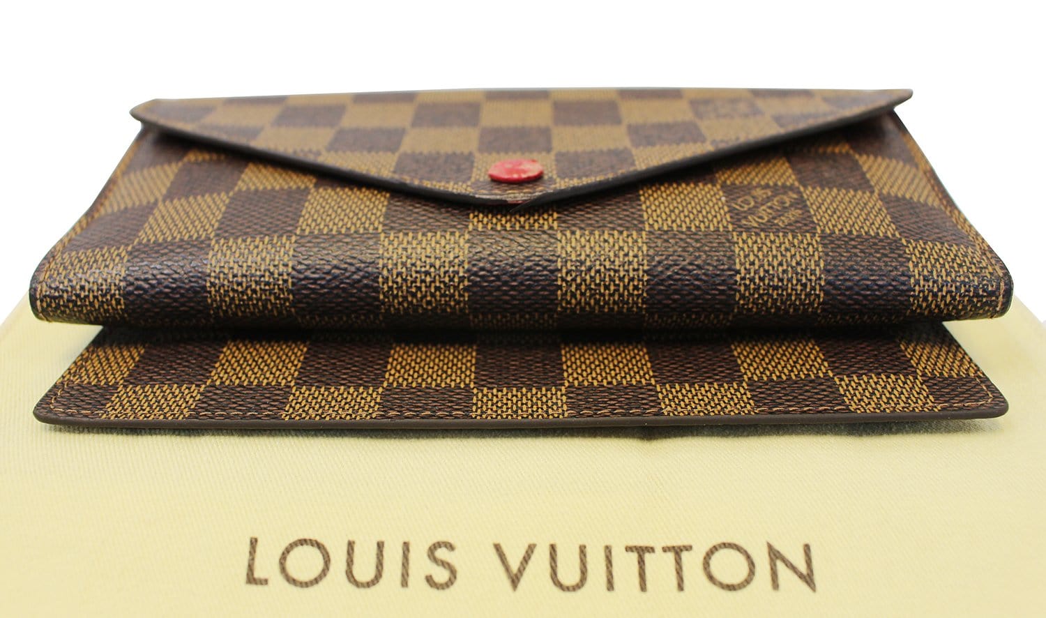 Louis Vuitton Josephine Wallet Damier Ebene Canvas Gold Hot Stamp Red  Lining #LV #LouisVuitton #HotStamp #damierebene