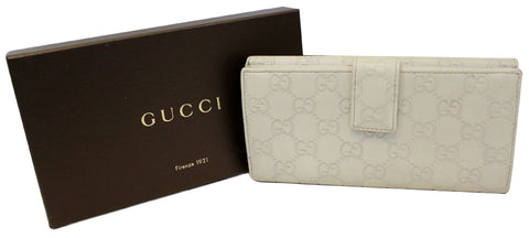 Gucci Sukey GG Guccissima Leather Off White Wallet