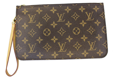 LOUIS VUITTON Monogram Canvas Pochette Wristlet Pouch Neverfull MM