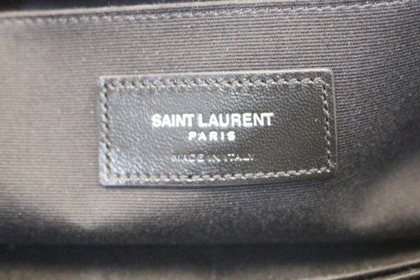 YSL SAINT LAURENT Monogram Black Leather Document Holder Clutch 