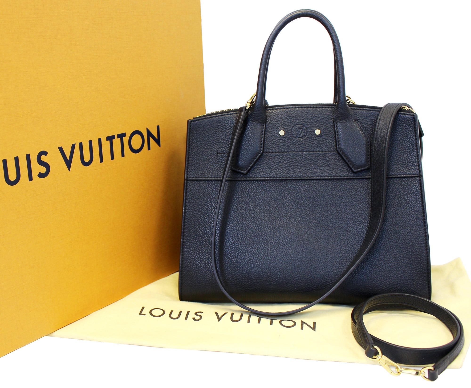 City Steamer PM bag in black leather Louis Vuitton - Second Hand / Used –  Vintega