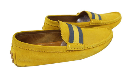 Gucci Men's Yellow Suede web Driver Loafer Size 7.1/2 G