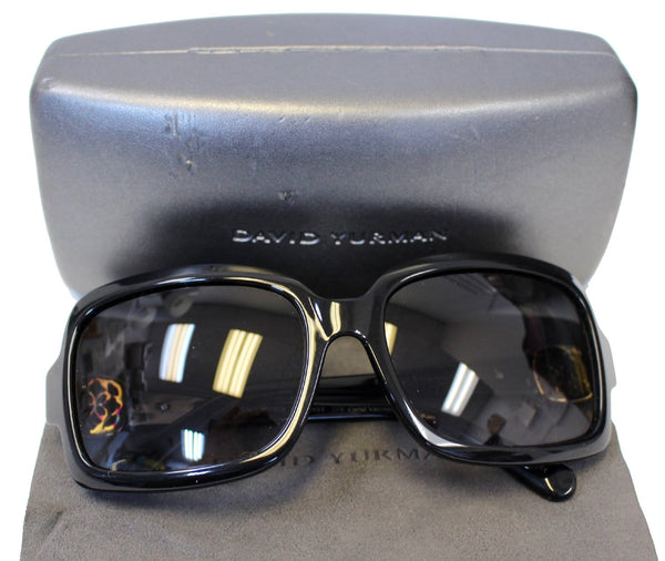 DAVID YURMAN Albion DY001 Black Onyx Gold Carnelian Wayfarer Sunglasses