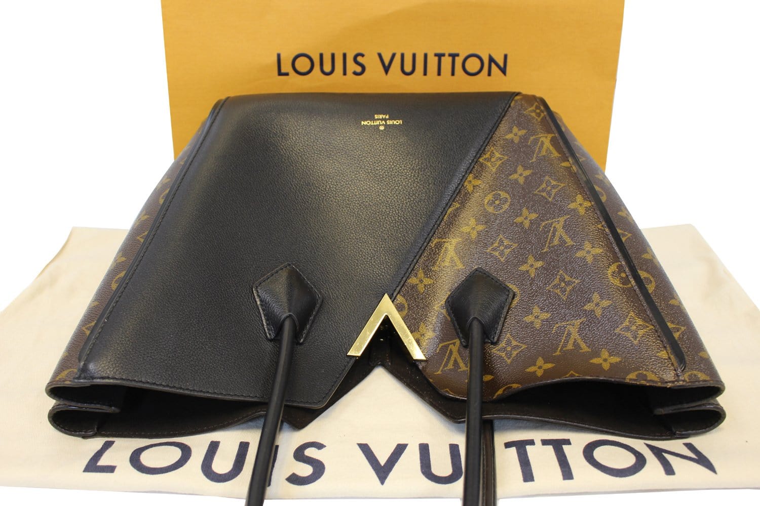 Louis Vuitton Monogram Canvas Black Leather Kimono Tote Bag - Yoogi's Closet