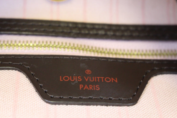 LOUIS VUITTON Damier Ebene ROSE BALLERINE Neverfull MM NM Tote