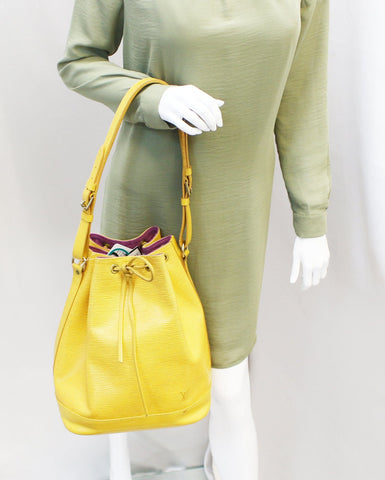 LOUIS VUITTON Yellow Epi Leather Large Noe Shoulder Bag