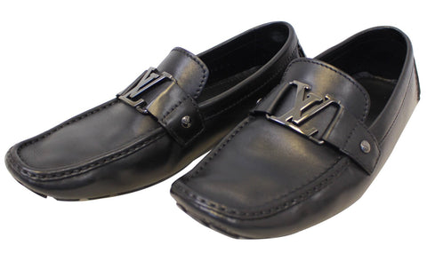 LOUIS VUITTON Black Monte Carlo Moccasins Driving Shoes