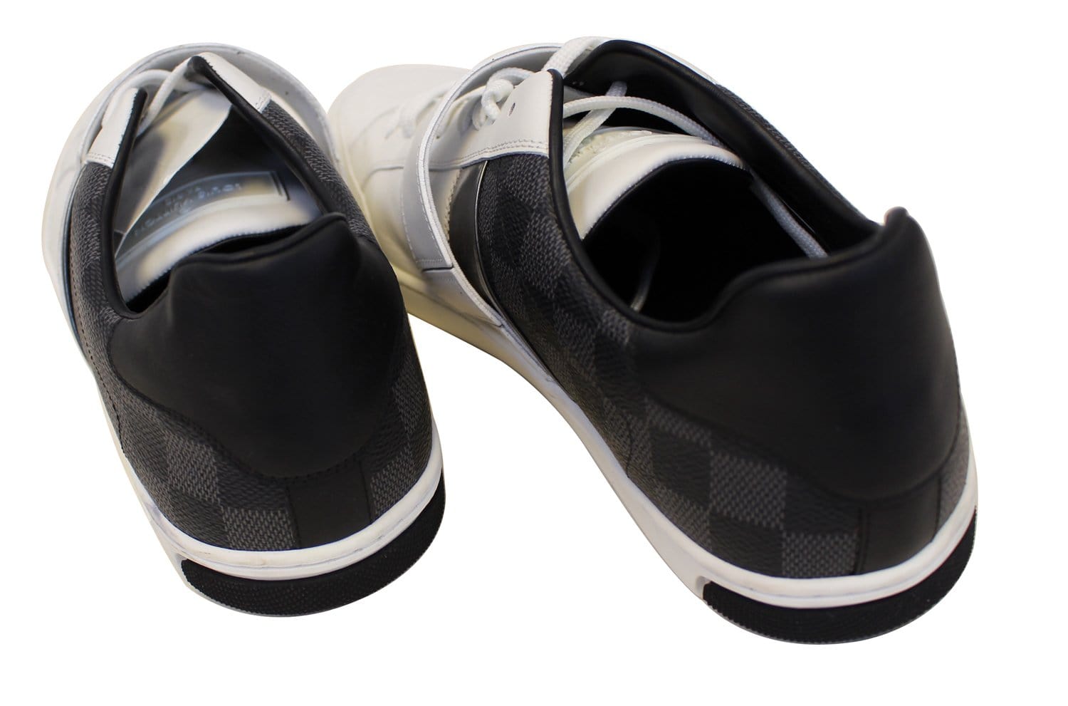 Louis Vuitton Black Leather Damier Line Up Low-top Sneakers - 41 IT - 8 US