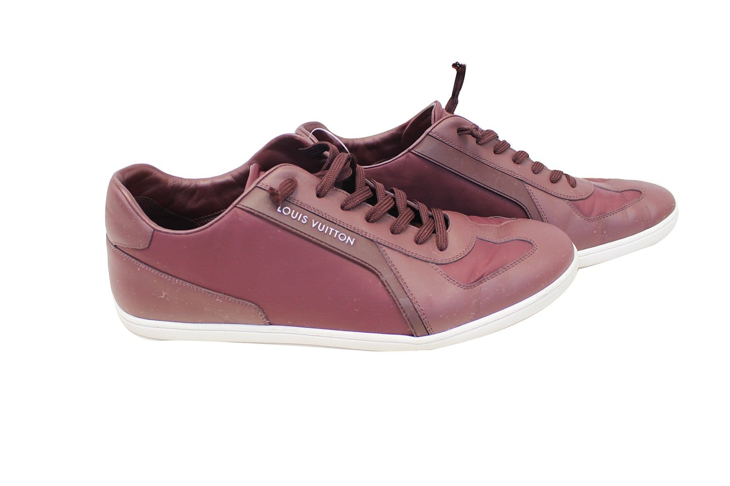 Louis Vuitton Burgundy Leather and Canvas Stellar Low Top Sneakers Size 38.5  - ShopStyle