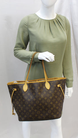 LOUIS VUITTON Monogram Canvas Neverfull MM Brown Tote Bag