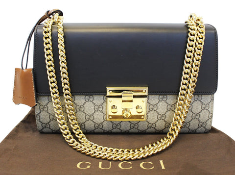 GUCCI GG Supreme Padlock Medium Shoulder Bag