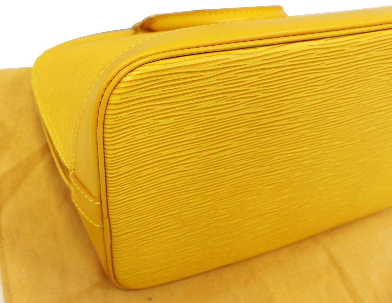 Louis Vuitton Alma PM Handbag Yellow EPI Leather Bag M52149