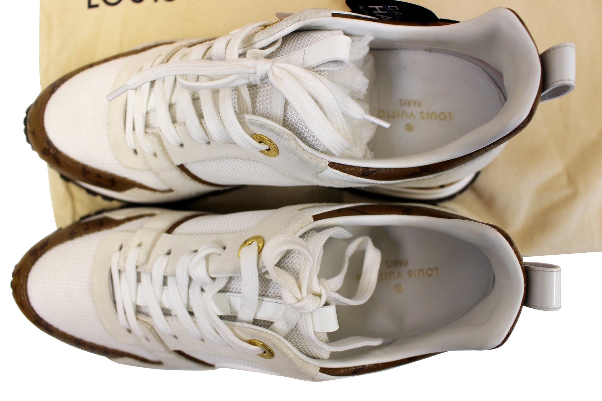 LOUIS VUITTON-Suede Monogram Run Away Sneakers-Size: 38.5 – Closet