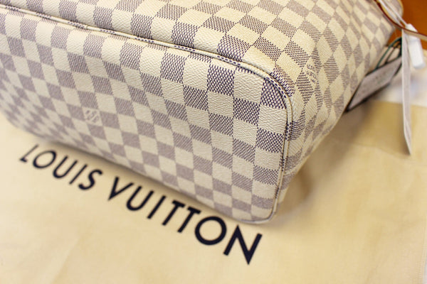 LOUIS VUITTON Damier Azur ROSE BALLERINE Neverfull MM Tote Shoulder Bag