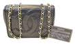 CHANEL Lamb Skin Black CC Logo Chain Shoulder Crossbody Bag