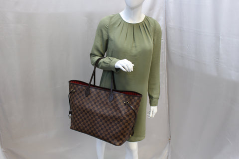 LOUIS VUITTON Damier Ebene Brown Neverfull GM Tote Bag