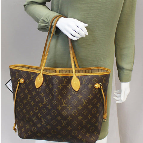 LOUIS VUITTON Monogram Canvas Neverfull MM Brown Tote Bag