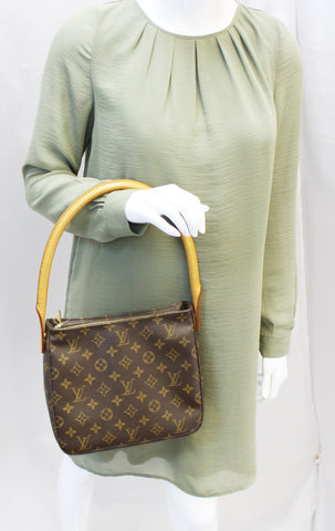 LOUIS VUITTON Monogram Canvas Looping MM Brown Shoulder Bag