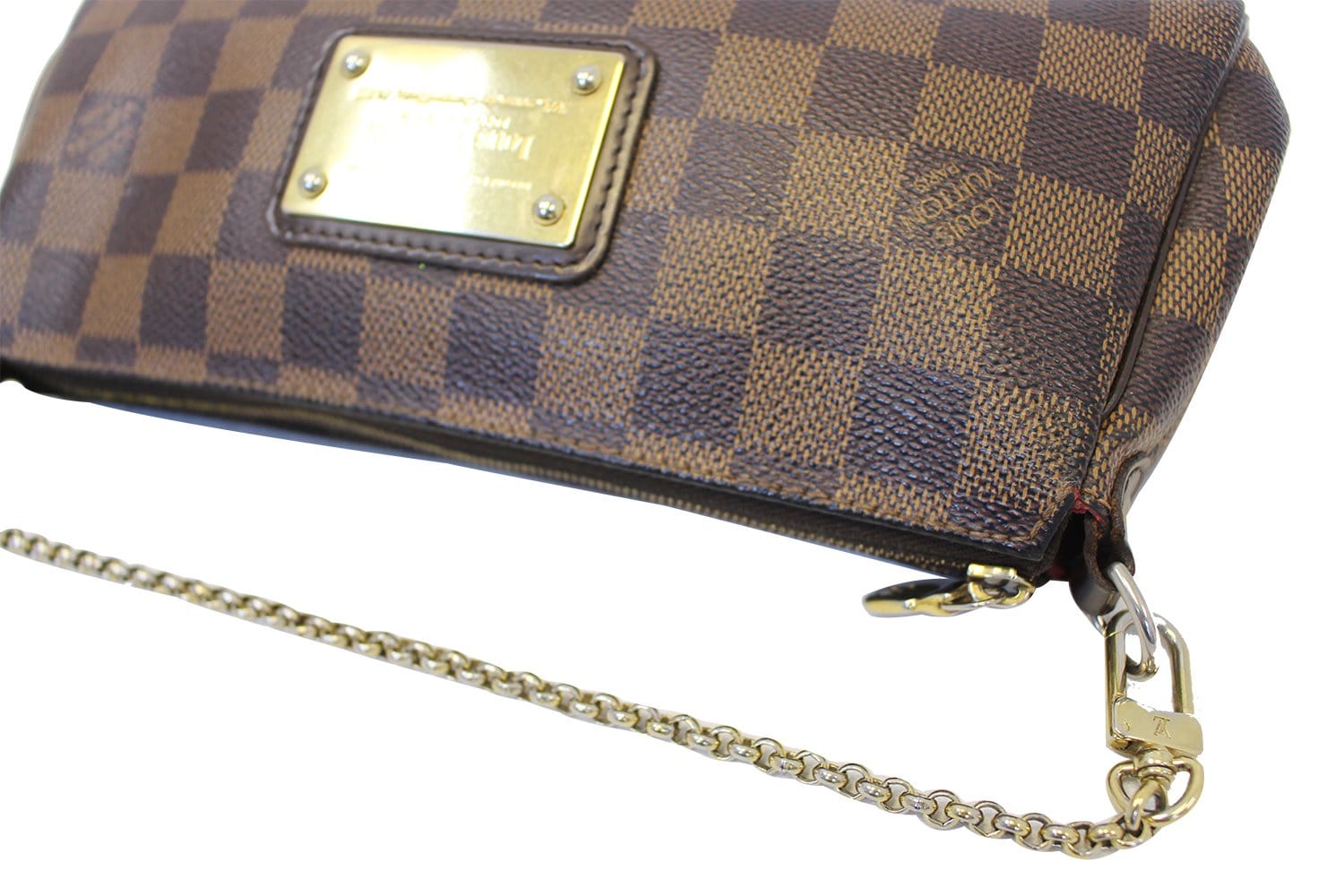 Louis Vuitton Eva Damier Ebene Clutch Shoulder Crossbody BagChain Crossbody  Bag